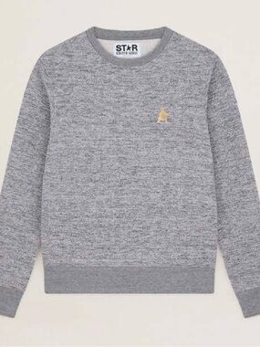 NWT GOLDEN GOOSE ATHENA STAR SWEATSHIRT - GRAY MELANGE/GOLD STAR large